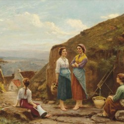 Girls having a talk outside